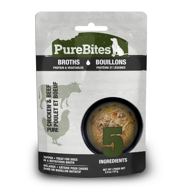PureBites Broths Chicken, Beef & Vegetables Dog Treat/Topper