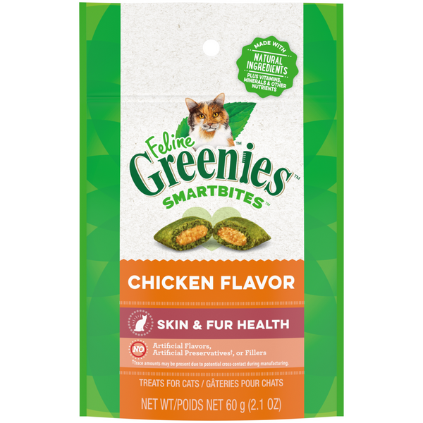 Greenies Smartbites Skin and Fur Chicken Cat Treats