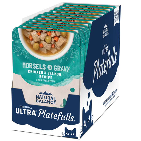 Natural Balance Original Ultra Platefulls Wet Cat Food, Chicken & Salmon Morsels in Gravy Recipe