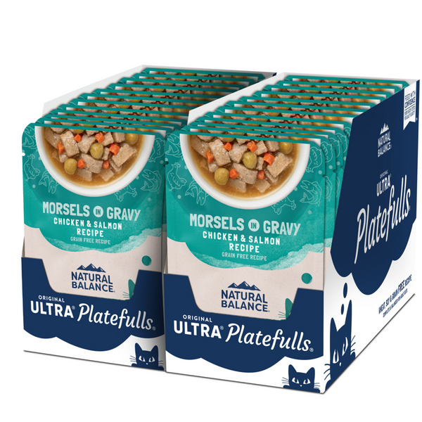 Natural Balance Original Ultra Platefulls Wet Cat Food, Chicken & Salmon Morsels in Gravy Recipe