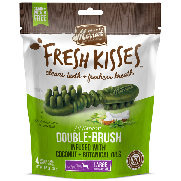 Merrick Fresh Kisses Coconut Oil and Botanics Dental Dog Chews Large