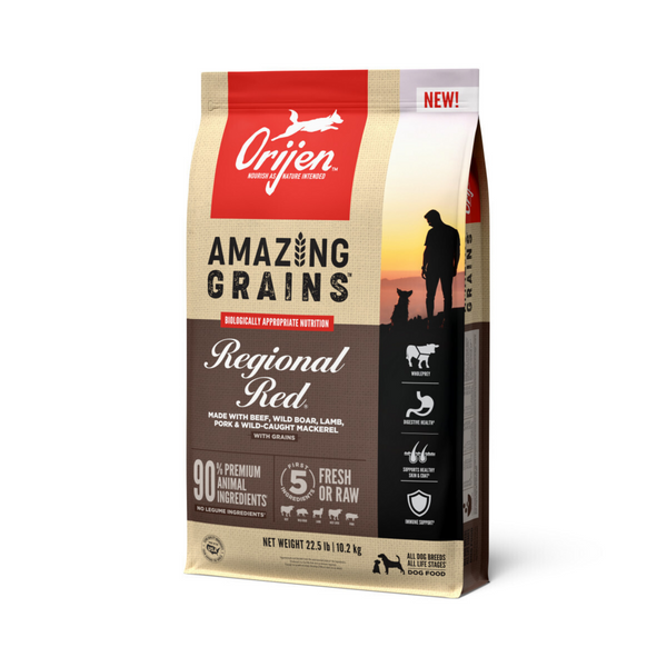 Orijen Amazing Grains Regional Red Dry Dog Food Beef, Boar, Lamb, Pork & Fish