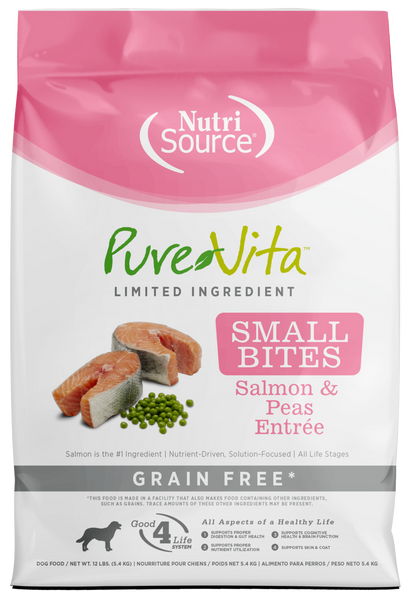 PureVita Small Bites Grain Free Salmon & Peas Recipe Dry Dog Food