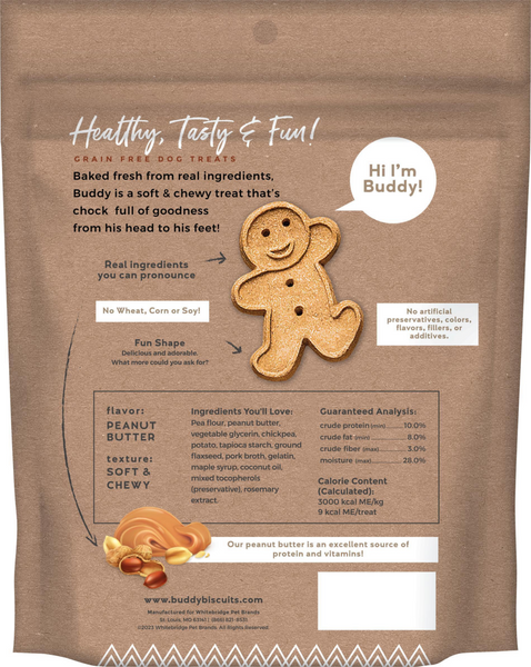 Buddy Biscuits Softies Soft & Chewy Grain Free Peanut Butter Dog Treats
