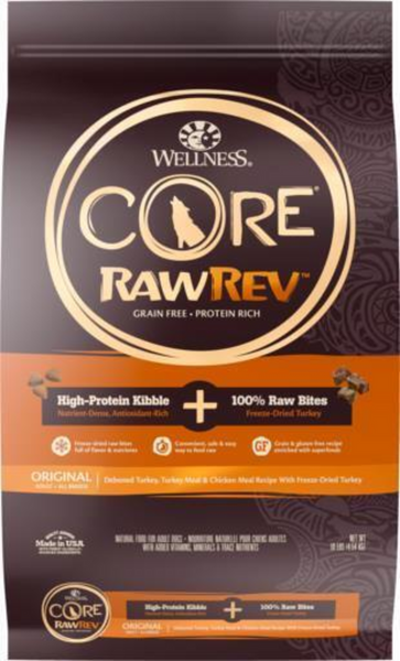 Wellness CORE RawRev Natural Grain Free Original Turkey & Chicken with Freeze Dried Turkey Dry Dog Food