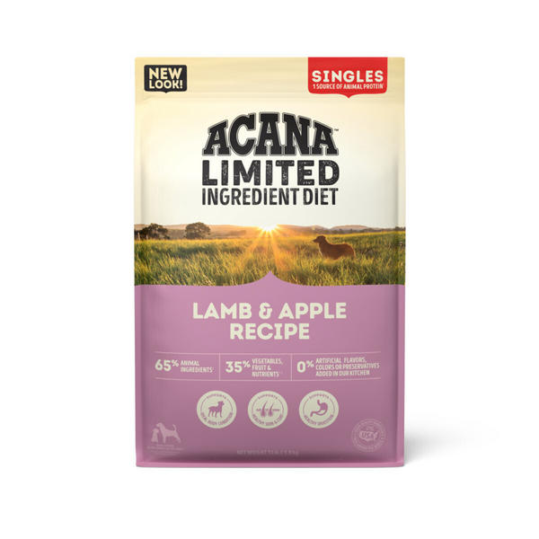 Acana Singles, Lamb & Apple Recipe, Limited Ingredient Diet Dry Dog Food