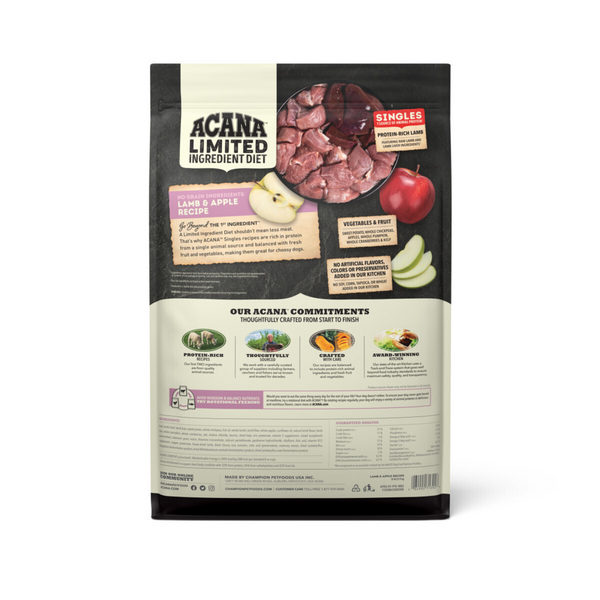 Acana Singles, Lamb & Apple Recipe, Limited Ingredient Diet Dry Dog Food