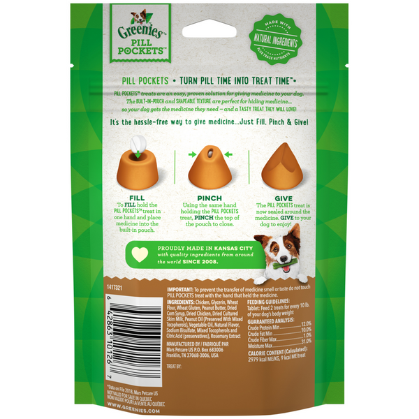 Greenies Pill Pockets Canine Peanut Butter Dog Treats