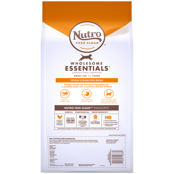 Nutro Wholesome Essentials Indoor Chicken and Brown Rice Recipe Adult  Dry Cat Food