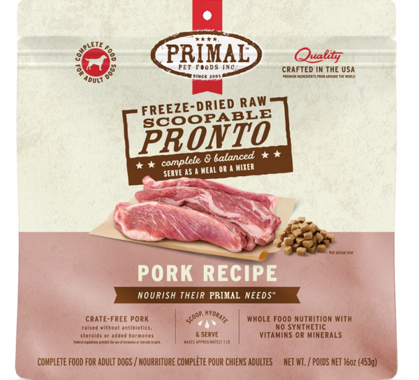 Primal Canine Pork Formula Freeze-Dried Pronto