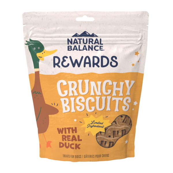 Natural Balance Rewards Crunchy Biscuits Dog Treats for Small Breeds with Real Duck