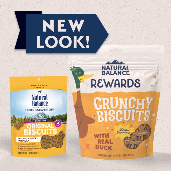 Natural Balance Rewards Crunchy Biscuits Dog Treats for Small Breeds with Real Duck
