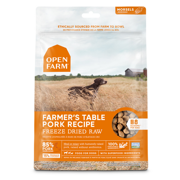 Open Farm Grain Free Farmer's Table Pork Morsels Freeze Dried Raw Dog Food
