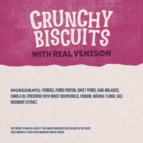 Natural Balance Rewards Crunchy Biscuits Dog Treats for Small Breeds with Real Venison