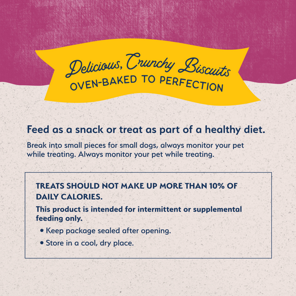 Natural Balance Rewards Crunchy Biscuits Dog Treats for Small Breeds with Real Venison