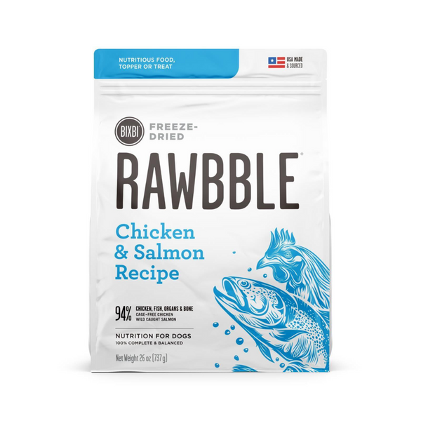 Bixbi Rawbble Freeze Dried Grain Free Chicken Salmon Recipe for Dogs