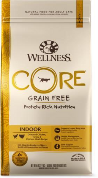Wellness CORE Grain Free Natural Indoor Health Chicken and Turkey Recipe Dry Cat Food