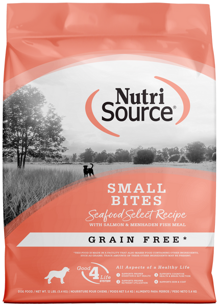 NutriSource Grain Free Small Bites Seafood Select Dry Dog Food