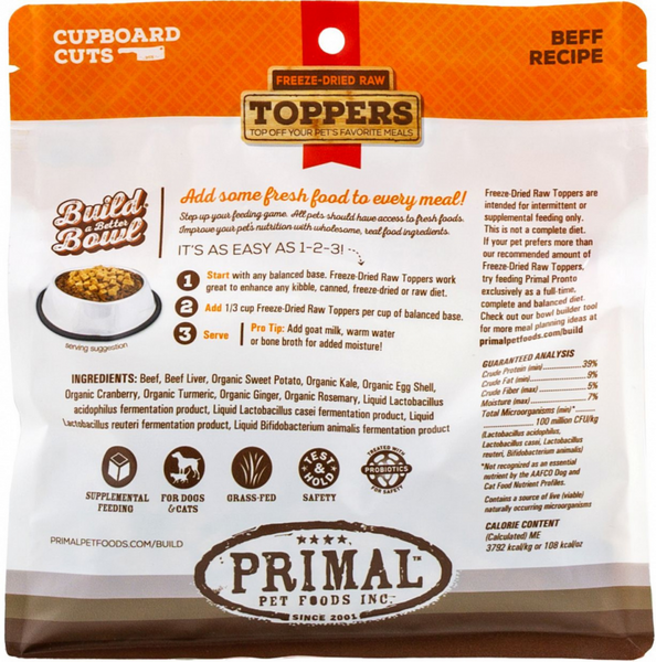 Primal Beef Cupboard Cuts Dog & Cat Topper