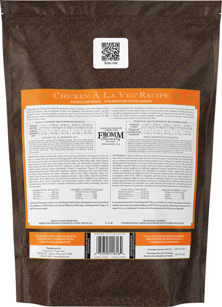 Fromm Four Star Chicken A La Veg Recipe Dry Dog Food