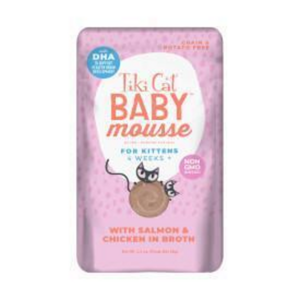 Tiki Cat Baby Mousse Salmon & Chicken Wet Cat Food for Kittens Food Pouch