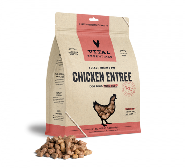 Vital Essentials Freeze Dried Grain Free Chicken Mini Nibs Entree for Dogs Food