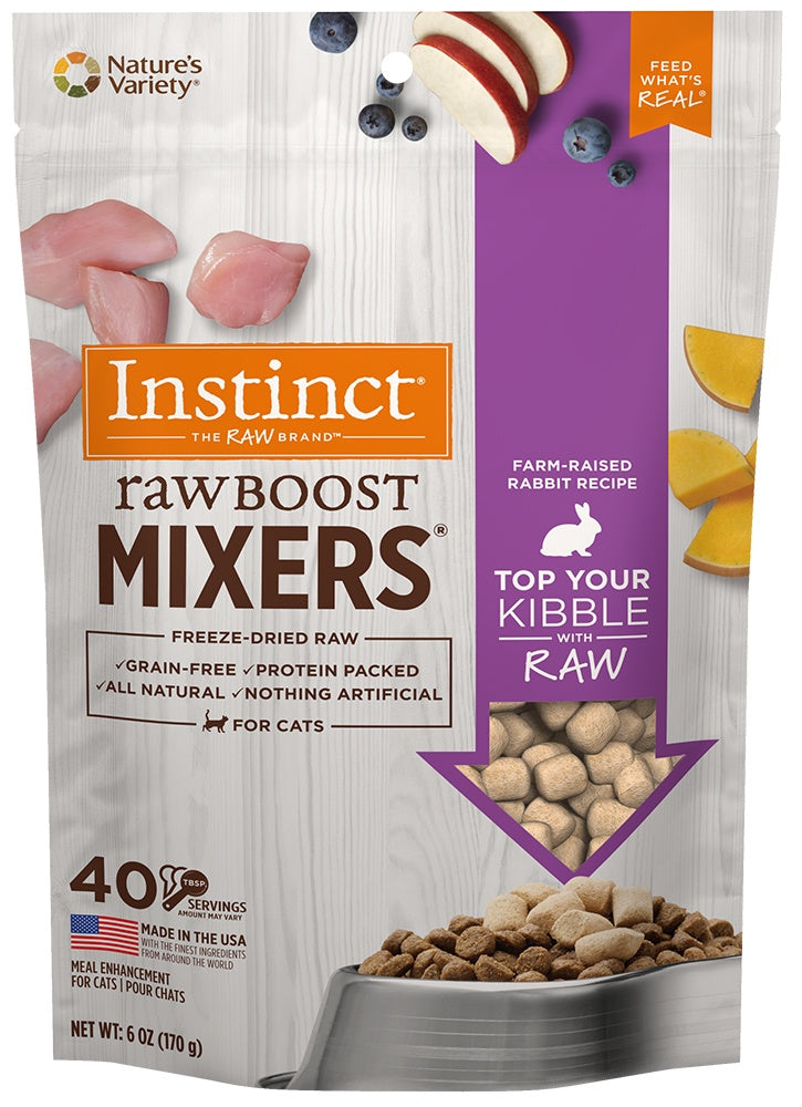 Instinct Raw Boost Mixers Grain Free Rabbit Formula Freeze Dried Cat Food Topper