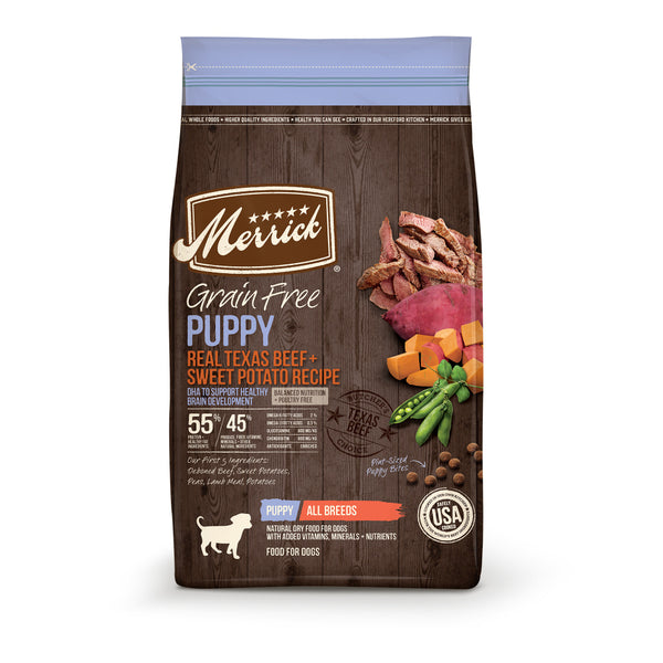 Merrick Grain Free Real Texas Beef & Sweet Potato Puppy Recipe Dry Dog Food