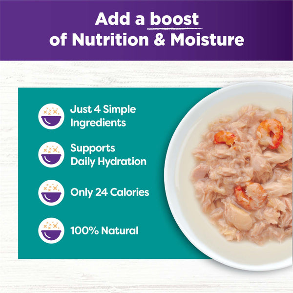 Wellness Bowl Boosters Flaked Tuna & Shrimp in Broth Wet Cat Topper