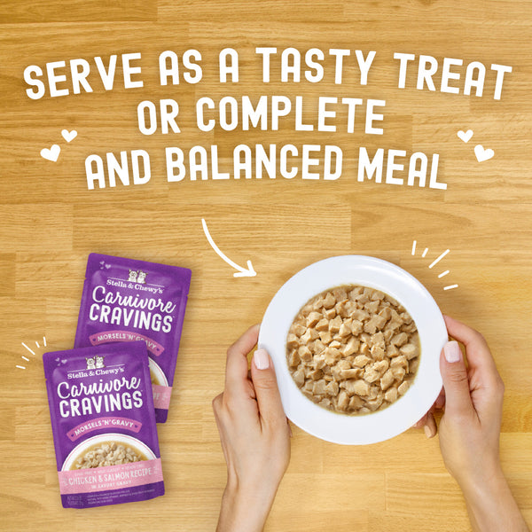 Stella & Chewy's Carnivore Cravings Morsels N Gravy Chicken & Salmon Recipe Pouch Cat Food